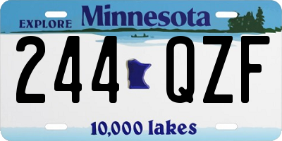 MN license plate 244QZF