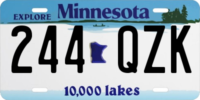 MN license plate 244QZK