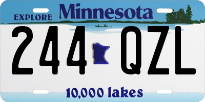 MN license plate 244QZL