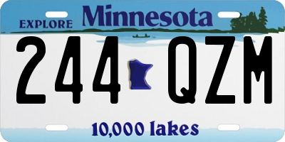 MN license plate 244QZM