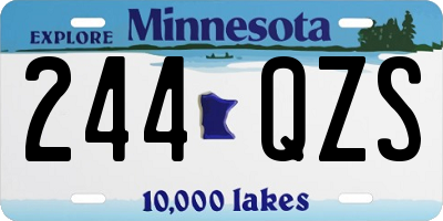 MN license plate 244QZS