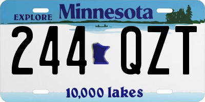 MN license plate 244QZT