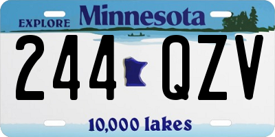 MN license plate 244QZV