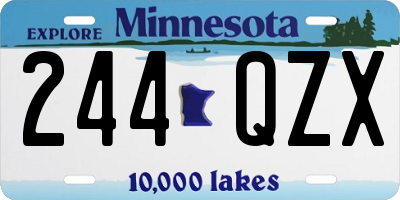 MN license plate 244QZX