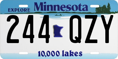 MN license plate 244QZY