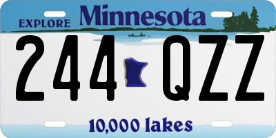 MN license plate 244QZZ