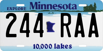 MN license plate 244RAA
