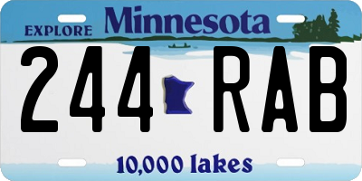 MN license plate 244RAB