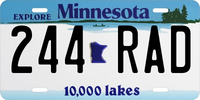 MN license plate 244RAD