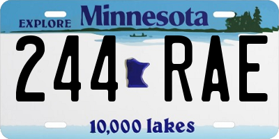 MN license plate 244RAE