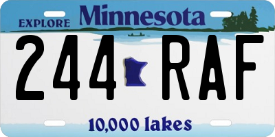 MN license plate 244RAF