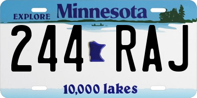 MN license plate 244RAJ