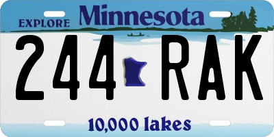 MN license plate 244RAK
