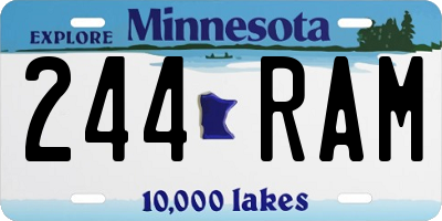 MN license plate 244RAM