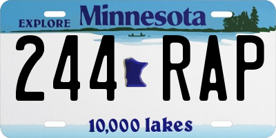MN license plate 244RAP