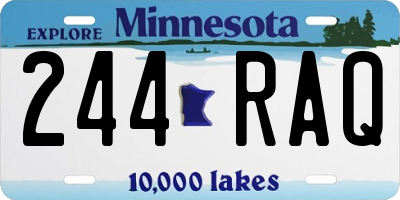 MN license plate 244RAQ