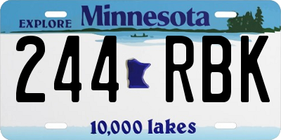 MN license plate 244RBK