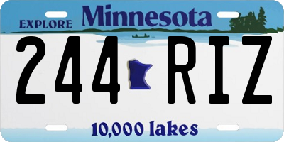 MN license plate 244RIZ
