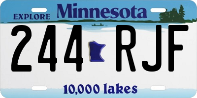 MN license plate 244RJF