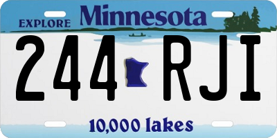 MN license plate 244RJI