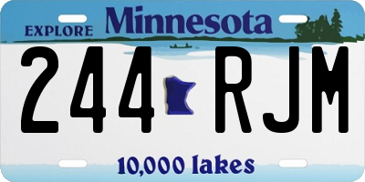 MN license plate 244RJM