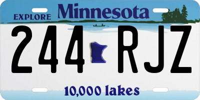 MN license plate 244RJZ