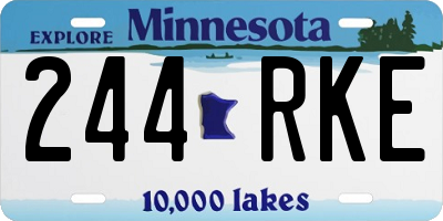 MN license plate 244RKE