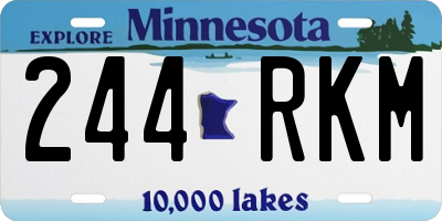 MN license plate 244RKM