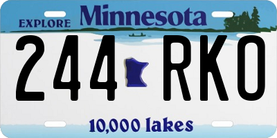 MN license plate 244RKO