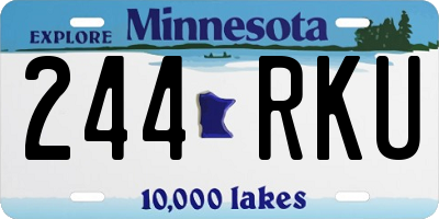 MN license plate 244RKU