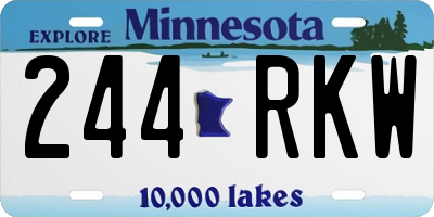 MN license plate 244RKW