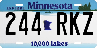 MN license plate 244RKZ