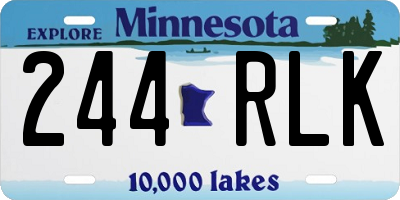 MN license plate 244RLK
