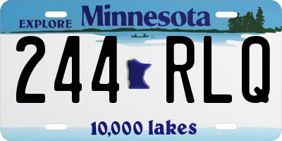 MN license plate 244RLQ