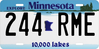 MN license plate 244RME