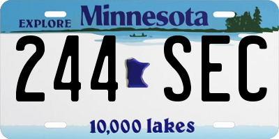 MN license plate 244SEC