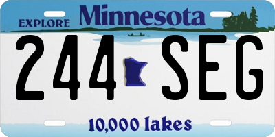 MN license plate 244SEG