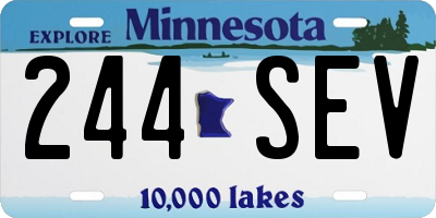 MN license plate 244SEV