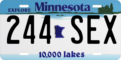 MN license plate 244SEX