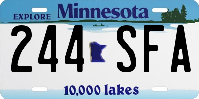 MN license plate 244SFA