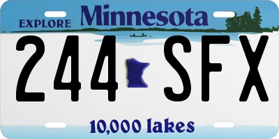 MN license plate 244SFX
