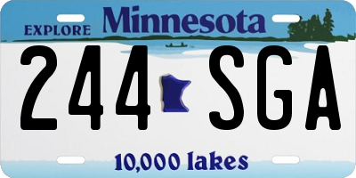MN license plate 244SGA