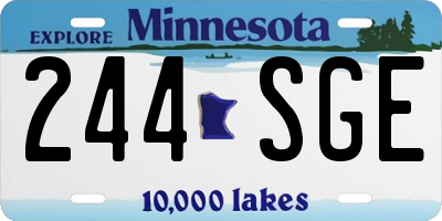 MN license plate 244SGE