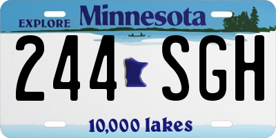 MN license plate 244SGH