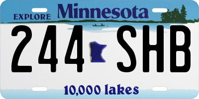 MN license plate 244SHB