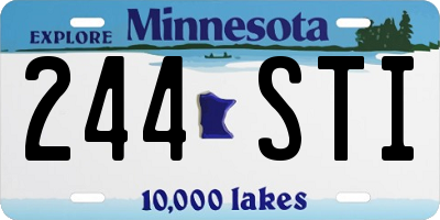 MN license plate 244STI