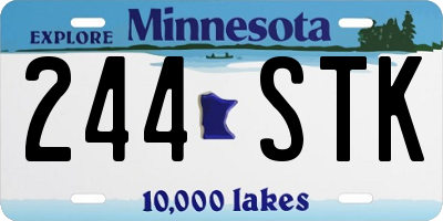 MN license plate 244STK