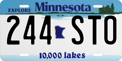MN license plate 244STO