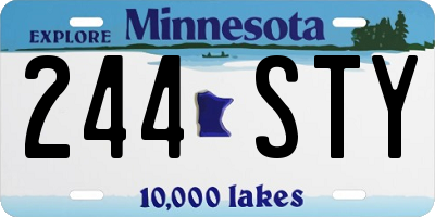 MN license plate 244STY