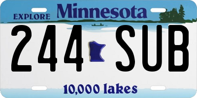 MN license plate 244SUB